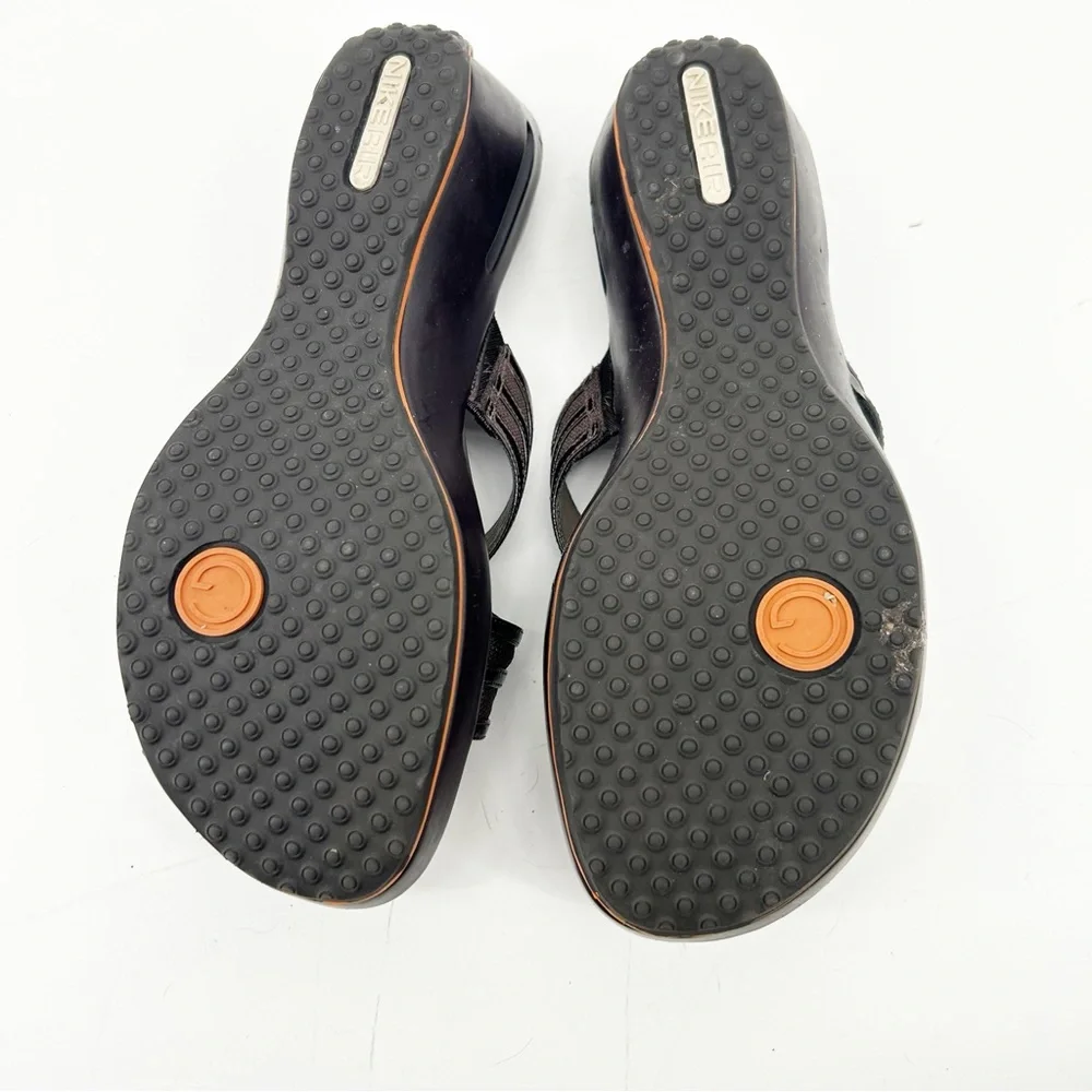 Brown Cole Haan Air Maddy Thong Wedge Sandal‎ Size 8.5AA Narrow
